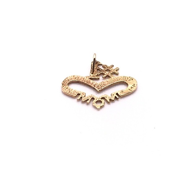 Vintage 14K Yellow Gold #1 Number One Mom Heart Love Themed Pendant - Picture 4 of 7